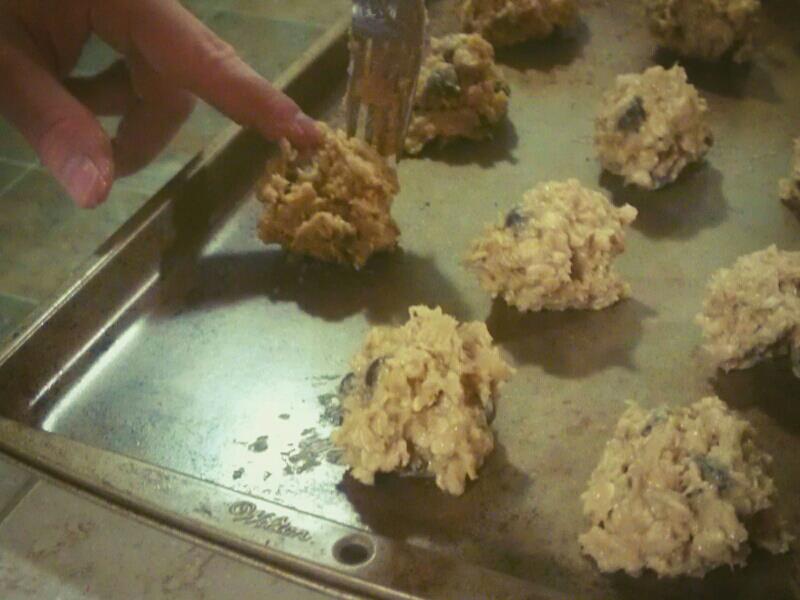 Making Chocolate-Chip Oatmeal cookies for my coworkers